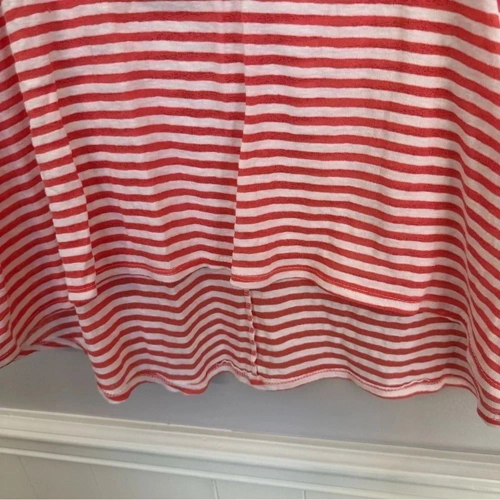 Tea N Rose Boutique Women's 3/4 Sleeve White & Salmon Striped Top Sz S GUC - Picture 4 of 8